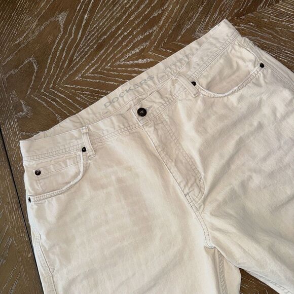 Dockers‎ Jeans Men's 36x32 IVORY Cotton Stretch 5-Pockets Straight Leg EXCELLENT - Picture 1 of 9